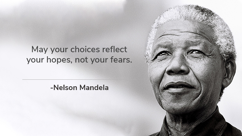Not Your Fears May Your Choices Reflect Your Hopes Magnet Large 3.50 Inches Activist Nelson Mandela Quote Black History