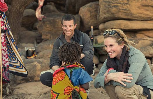 Bear Grylls with Julia Roberts