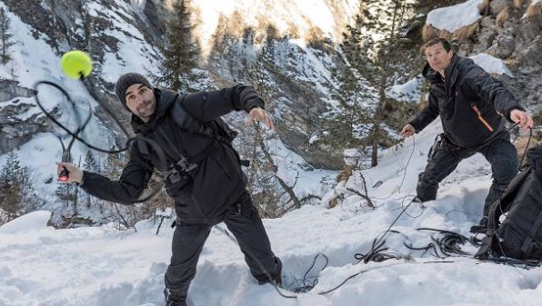 Bear Grylls with Roger Federer