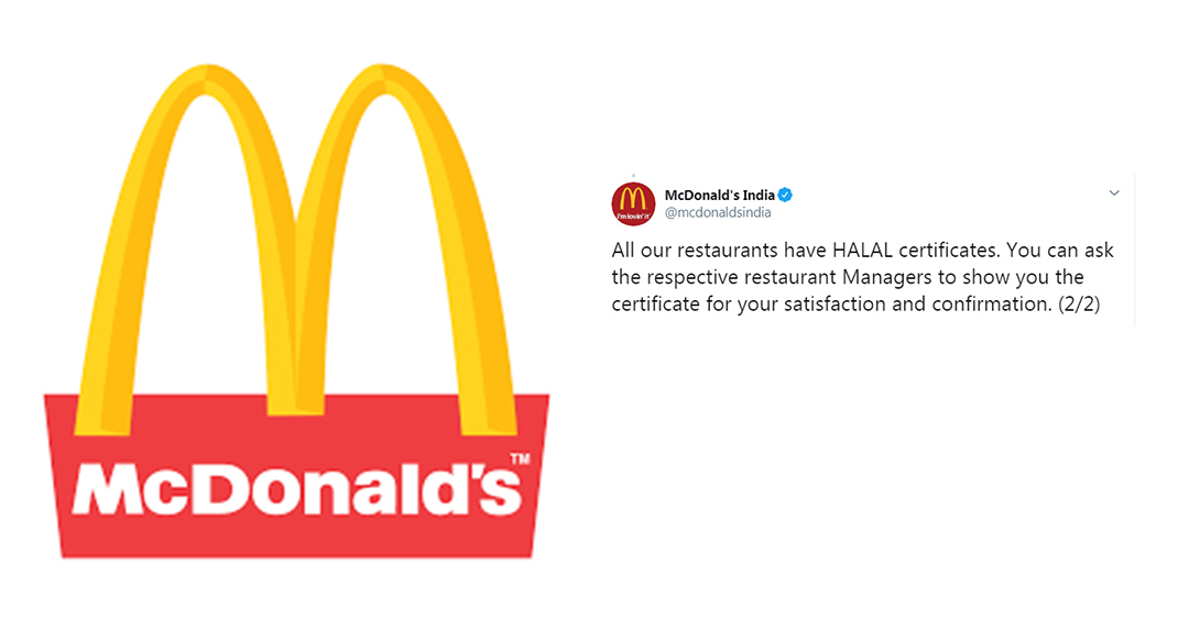 Controversy over McDonald's tweet of Halal Meat availability