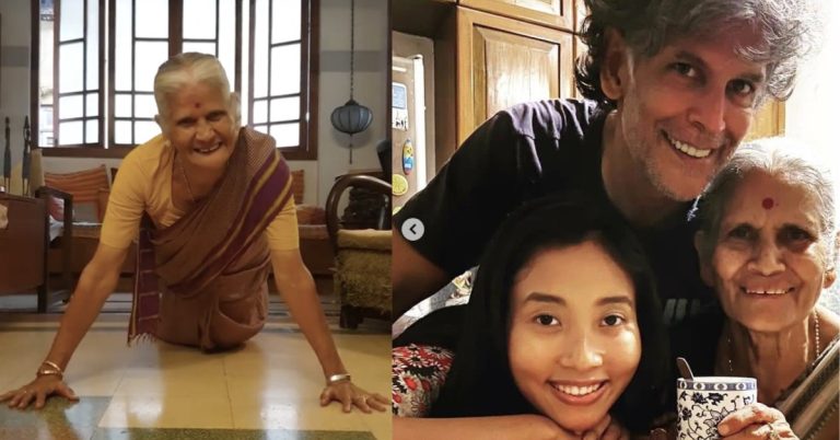 Milind Soman’s Mom Usha Soman Celebrated 81st Birthday like this