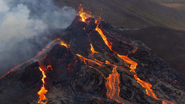 Stunning Video of The Volcanic Eruption in Iceland Captured by a Drone