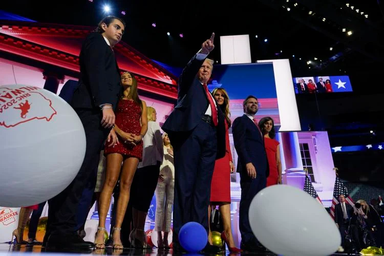 Melania Trump Watches Husband’s Convention Speech in Rare Appearance